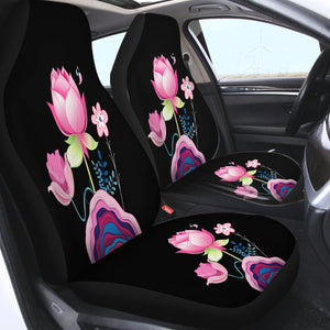 Lotus Flowers Illustration SWQT3661 Car Seat Covers