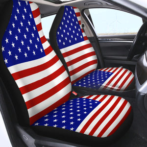 USA Flag SWQT3662 Car Seat Covers