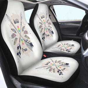 Wild & Free Pink Feather & Arrows SWQT3670 Car Seat Covers