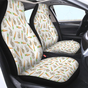 Rabbits & Carrots Monogram SWQT3680 Car Seat Covers