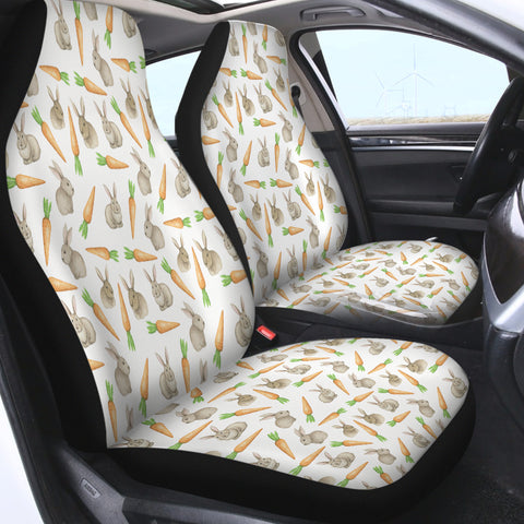 Image of Rabbits & Carrots Monogram SWQT3680 Car Seat Covers