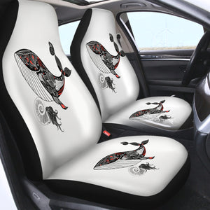 Pattern On Whale Sketch SWQT3684 Car Seat Covers