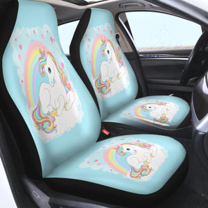 Rainbow Lovely Unicorn SWQT3690 Car Seat Covers