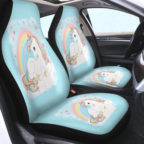 Image of Rainbow Lovely Unicorn SWQT3690 Car Seat Covers