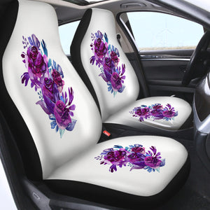 Gradient Blue&Purple Roses SWQT3691 Car Seat Covers