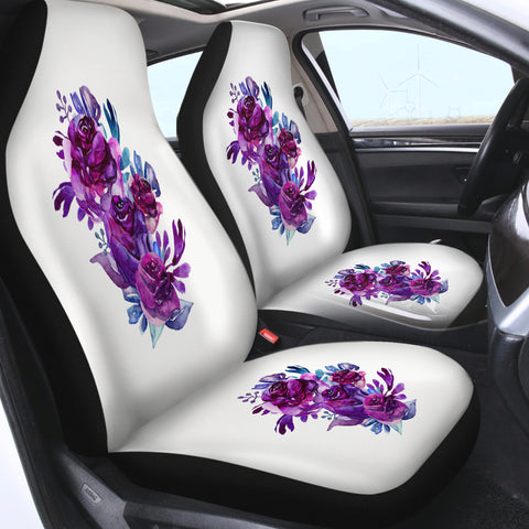 Image of Gradient Blue&Purple Roses SWQT3691 Car Seat Covers