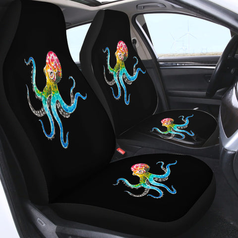 Image of Multicolor Dot Octopus SWQT3696 Car Seat Covers