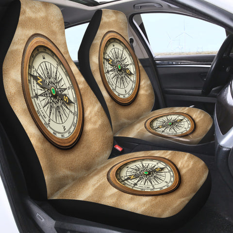 Image of Vintage Brown Compass SWQT3704 Car Seat Covers