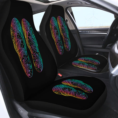 Image of Colorful Floral Shoes Print SWQT3737 Car Seat Covers