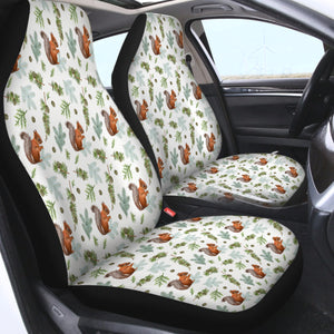 Squirrel and Chestnut Monogram SWQT3739 Car Seat Covers