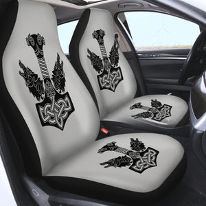 B&W Wolf Knife Warrior Logo SWQT3742 Car Seat Covers