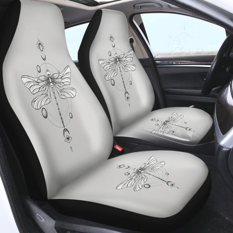 Image of Sun-Moon Butterfly Sketch Line SWQT3752 Car Seat Covers