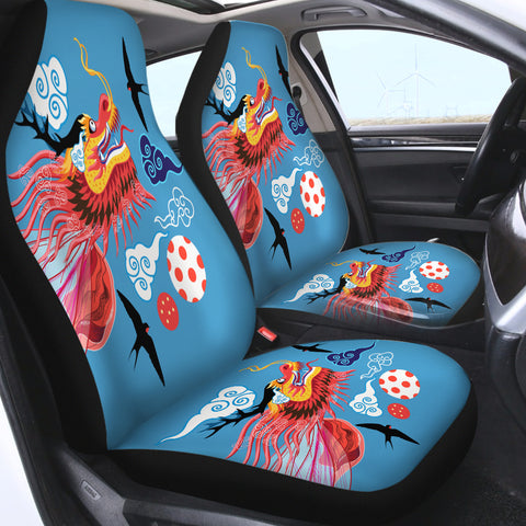 Image of Asian Dragon Head Japanese Art SWQT3755 Car Seat Covers