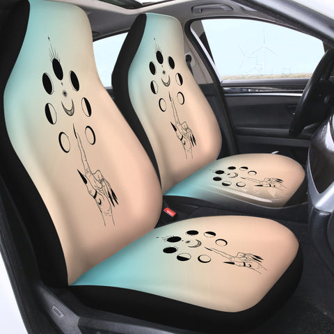Image of Eyes - Moon Circle Bright SWQT3758 Car Seat Covers