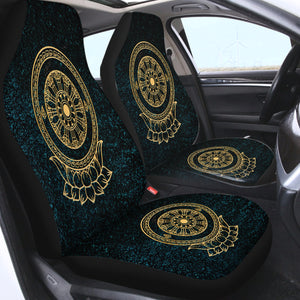 Gold Metal Lotus Mandala SWQT3797 Car Seat Covers