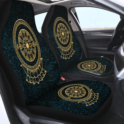 Image of Gold Metal Lotus Mandala SWQT3797 Car Seat Covers