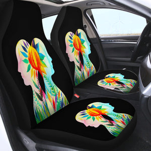 Colorful Leaves Reflect Human SWQT3804 Car Seat Covers