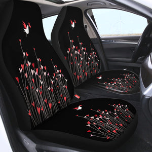 Heart Flower in Black SWQT3806 Car Seat Covers