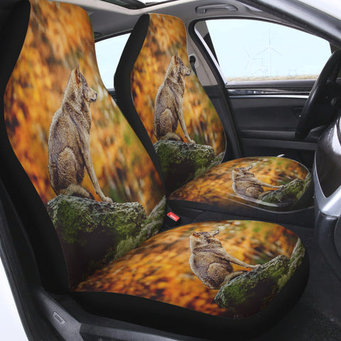 Image of Real Wolf in Forest SWQT3807 Car Seat Covers