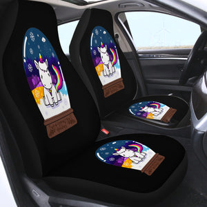 Cute Unicorn in Snow Globe SWQT3809 Car Seat Covers