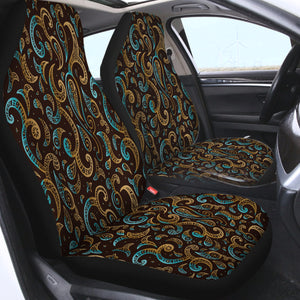 Gold Bandana Pattern in Brown SWQT3812 Car Seat Covers