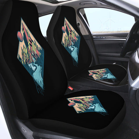 Image of Night Forest Illustration SWQT3815 Car Seat Covers