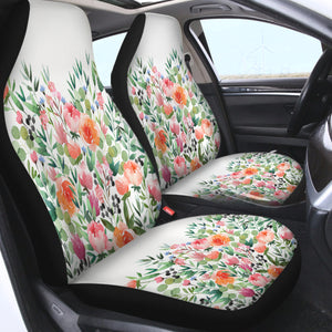 Orange & Pink Roses Watercolor SWQT3818 Car Seat Covers