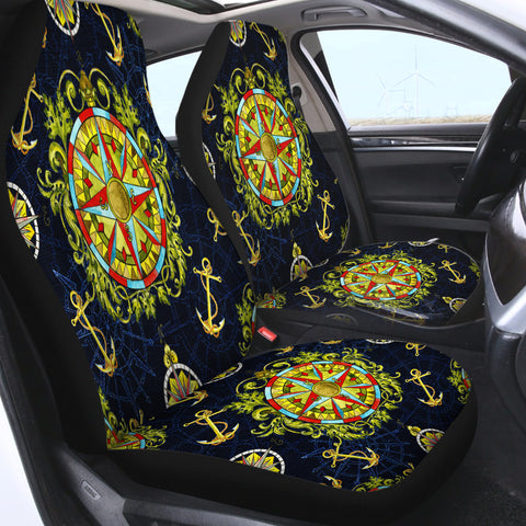 Image of Vintage Ocean Compass SWQT3820 Car Seat Covers