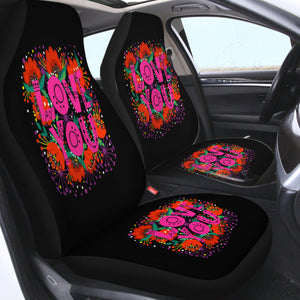 Love You Typographic SWQT3871 Car Seat Covers