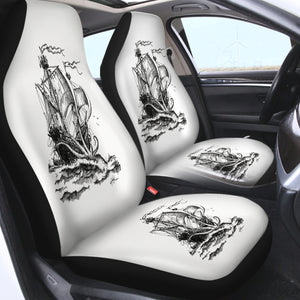 Pirate Ship On Ocean SWQT3873 Car Seat Covers