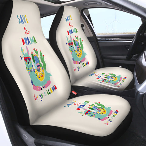 Image of Save The Drama For Your Llama SWQT3877 Car Seat Covers