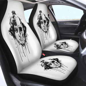 Dark Half Face Human & Skull SWQT3883 Car Seat Covers