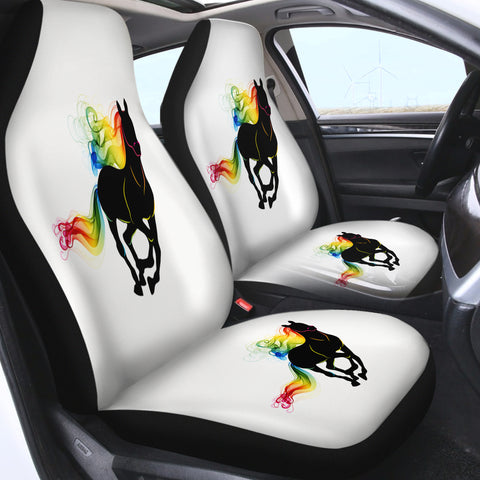 Image of Rainbow Gradient Color Horse SWQT3921 Car Seat Covers