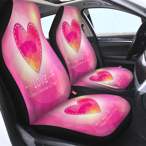 Image of Heart Geometric Valentine's Day SWQT3922 Car Seat Covers