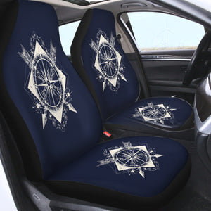 Vintage Compass and Arrows Sketch Navy Theme SWQT3929 Car Seat Covers