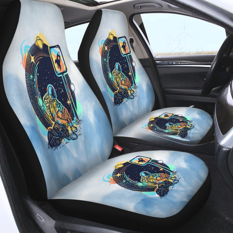 Image of Outspace Astronaut - Watercolor Pastel Theme SWQT3934 Car Seat Covers