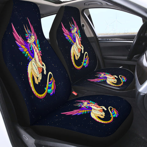 Image of Colorful Dragonfly Illustration SWQT3938 Car Seat Covers