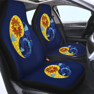 Yin Yang Sun & Moon Geometric SWQT3940 Car Seat Covers