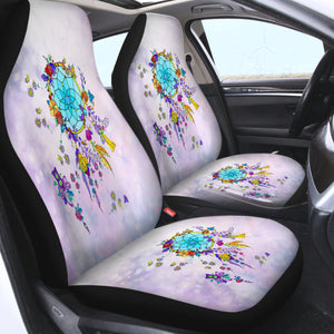 Multicolor Floral Dream Catcher Purple Theme SWQT3942 Car Seat Covers