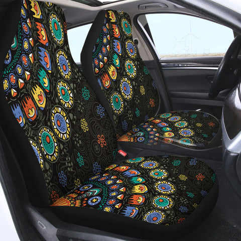 Image of Colorful Cartoon Mandala SWQT3943 Car Seat Covers