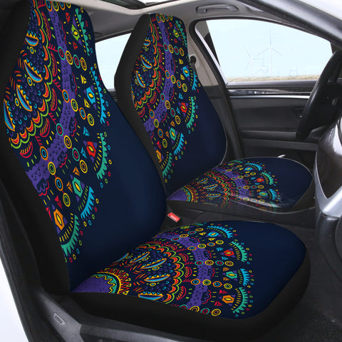 Image of Colorful Cartoon Mandala Navy Theme SWQT4097 Car Seat Covers