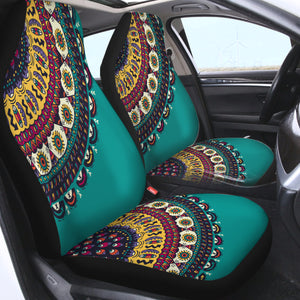 Colorful Geometric Cartoon Mandala Turquoise Theme SWQT4098 Car Seat Covers