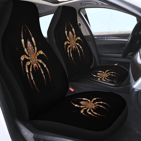 Image of Brown Mandala Spider SWQT4104 Car Seat Covers