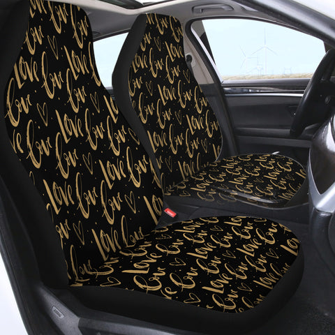 Image of Golden Love Text SWQT4111 Car Seat Covers