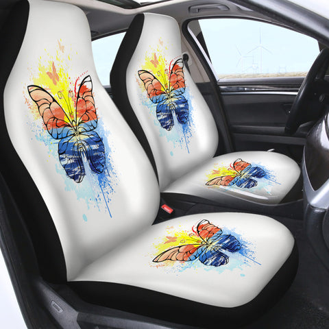 Image of Ocean Watercolor Print Butterfly SWQT4114 Car Seat Covers