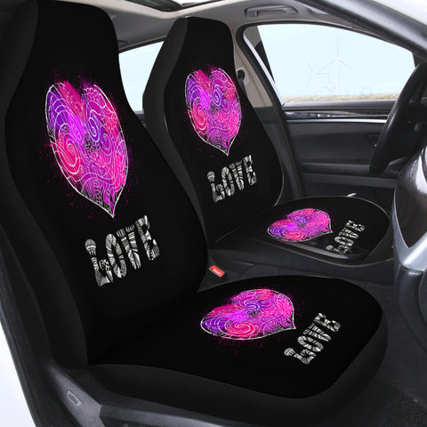 Image of Heart Love Mandala Pattern SWQT4117 Car Seat Covers