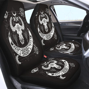 B&W Zodiac Buffalo Skull SWQT4119 Car Seat Covers