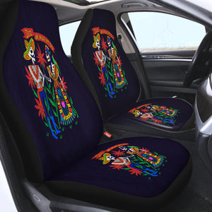 Cartoon Bohemian Skull Couple SWQT4121 Car Seat Covers