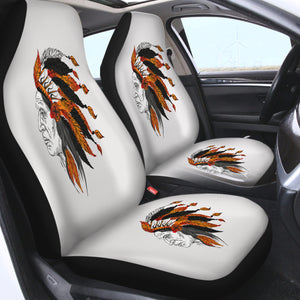 Orange Feather Bohemian Man SWQT4231 Car Seat Covers