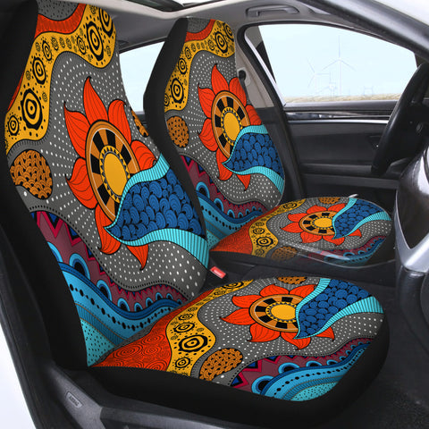 Image of Colorful Modern Japanese Art Mandala SWQT4234 Car Seat Covers